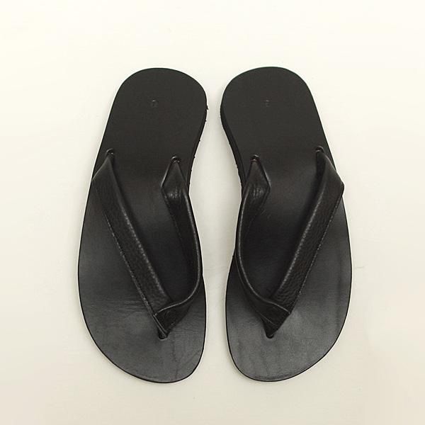 nakamura(ナカムラ) / Z-01 LEATHER SANDAL : BLACK 鼻緒タイプレザー