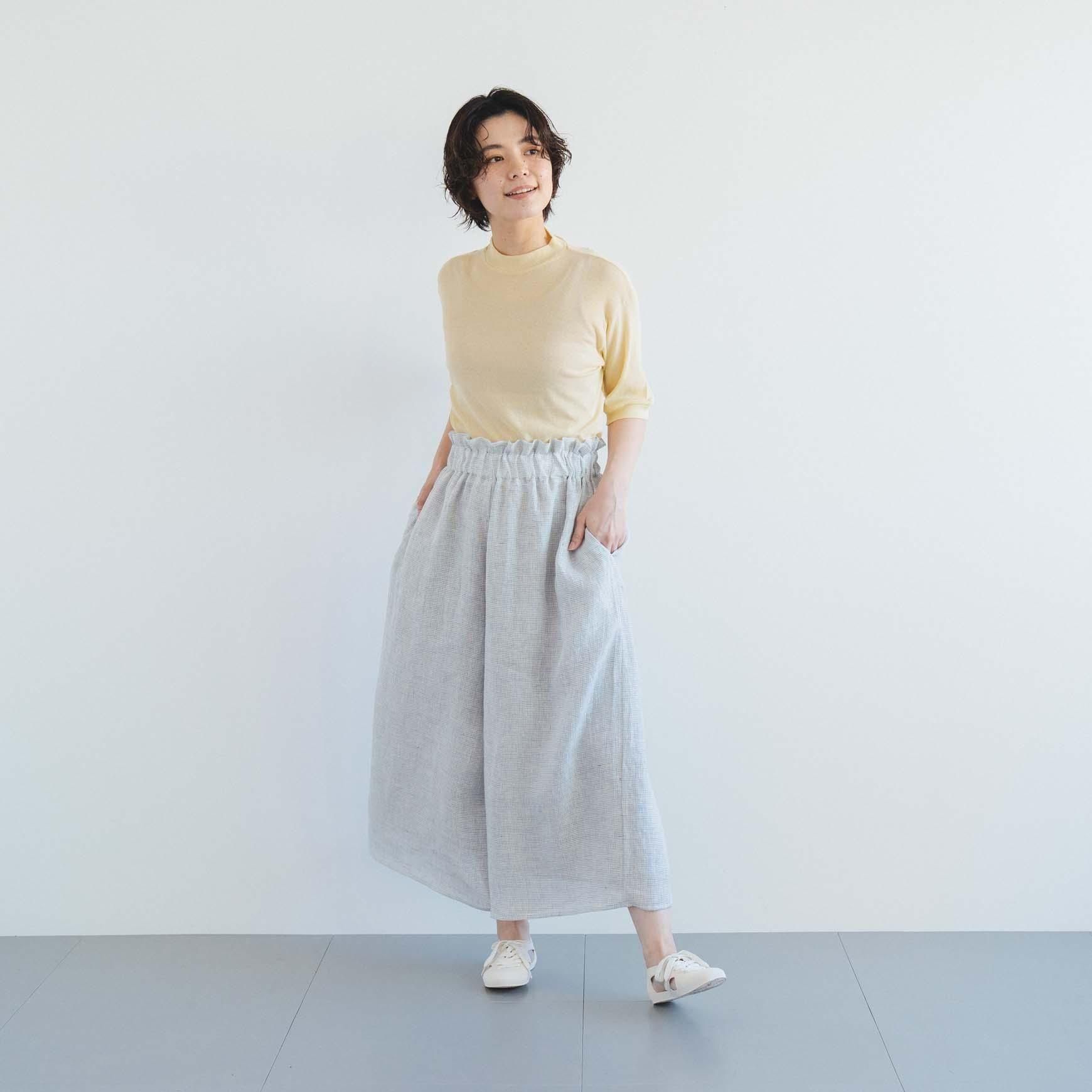 CLASKA（クラスカ）｜リネンチェックキュロットワイドパンツ