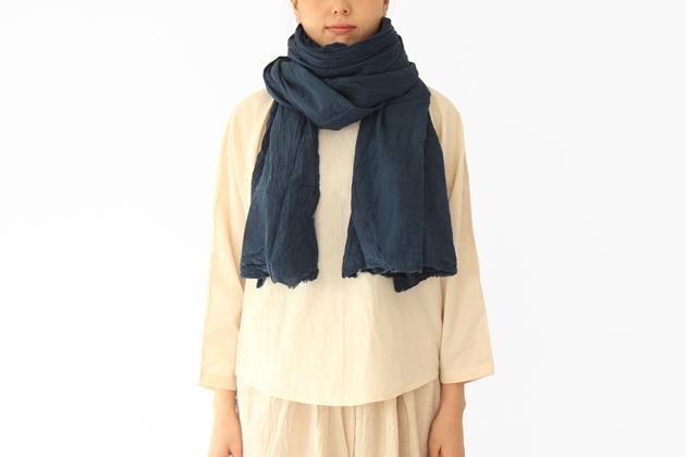 ヂェン先生の日常着｜ボリュームショール ネイビー - ファッション