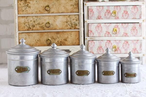 アンティークアルミキャニスターセット - アンティークモール＆蚤の市