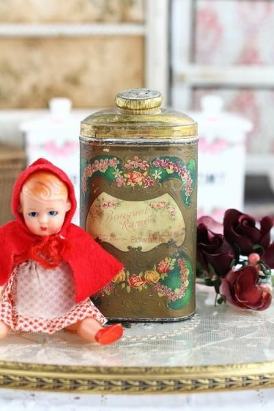 アンティークホーローケトルローズ柄ピンクぼかし - アンティーク