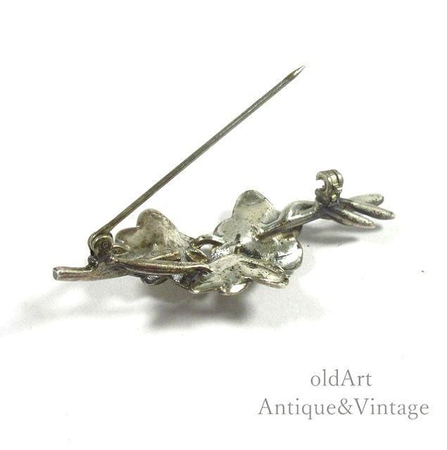 ヴィンテージUSA製スターリングシルバーブローチ 花モチーフの美しさ