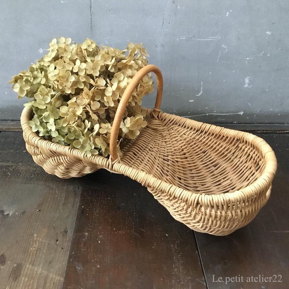 フランス アンティーク ピーナッツ型 バスケット 32.4cm