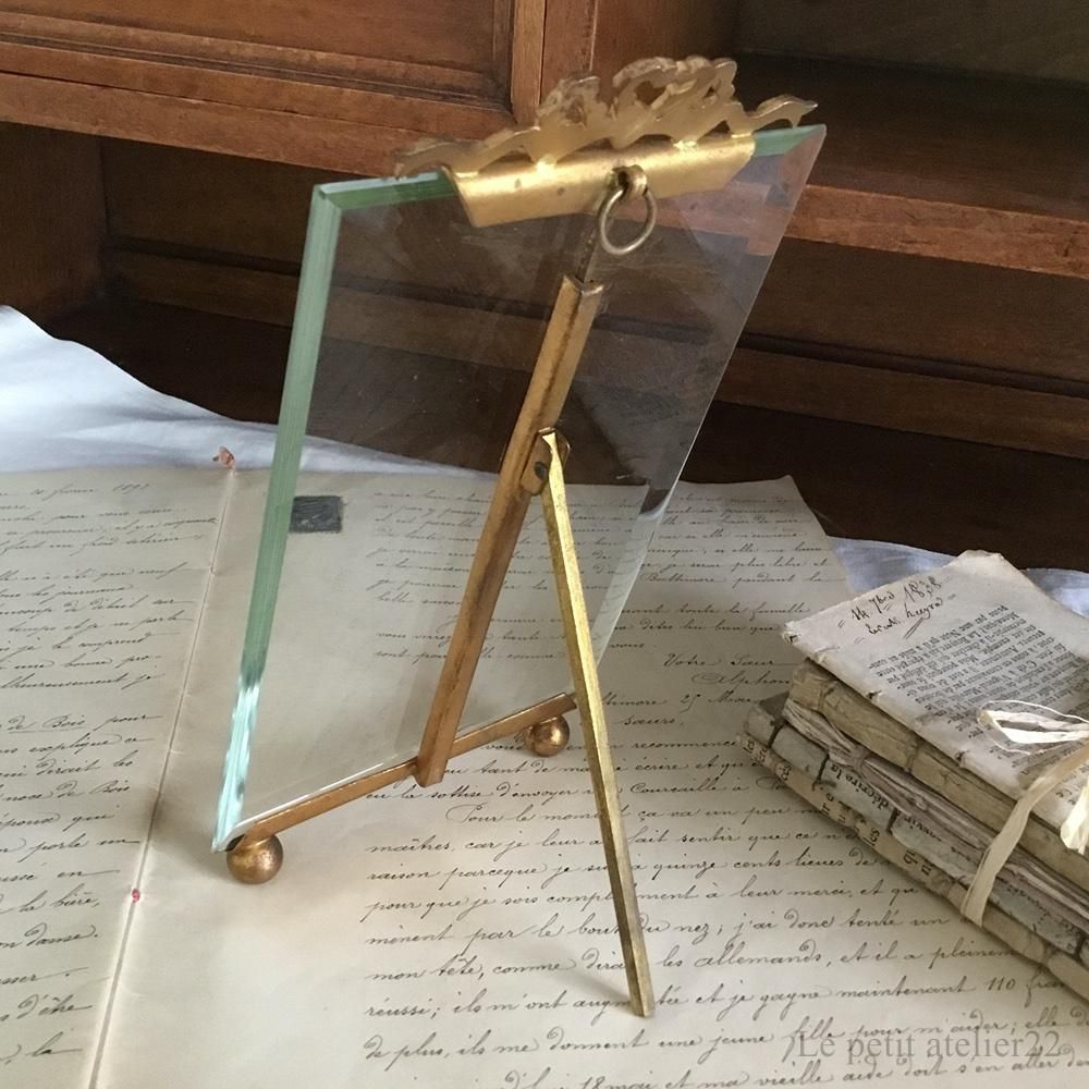 フランス アンティーク リボン装飾フォトスタンド