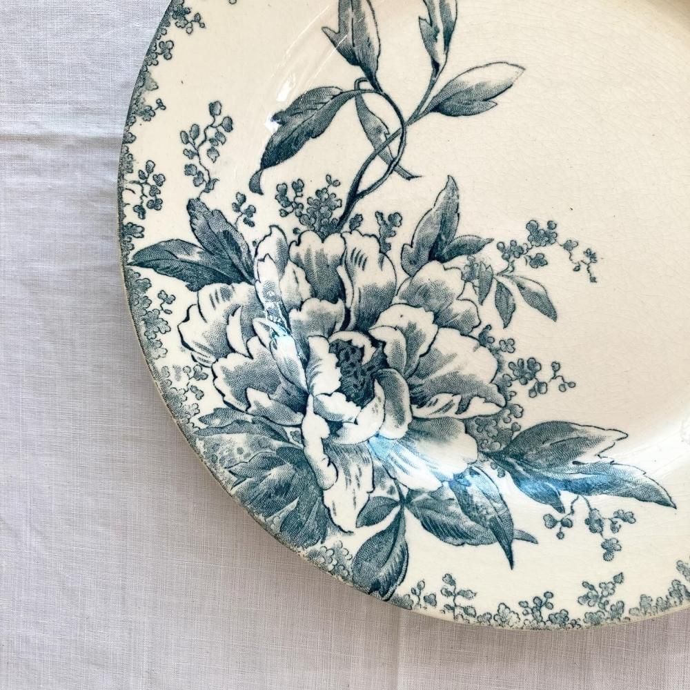 GIENジアン アンティークブルー皿 フランス直輸入