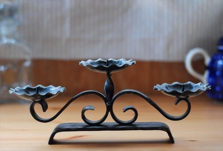 アイアン 3灯 キャンドルホルダー ヴィンテージアンティーク