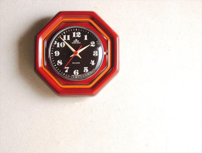 MEISTER ANKER バーガンディ陶器 壁時計