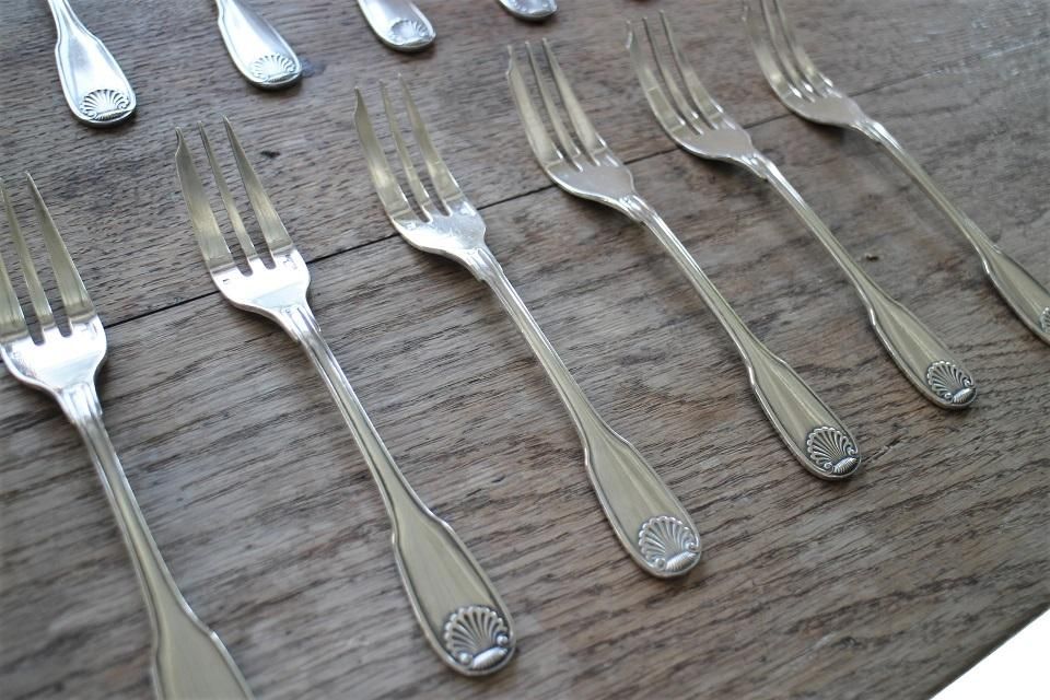 フランス製クリストフルシルバーケーキフォーク12本セット