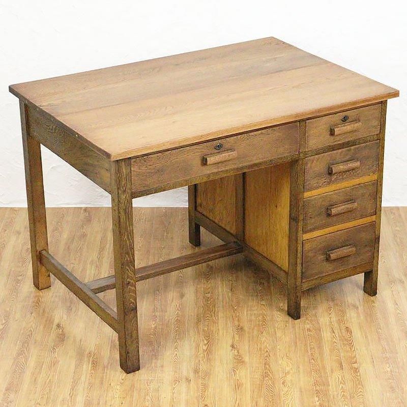 ヴィンテージ 昭和レトロ 木製 片袖机 勉強机 日本製