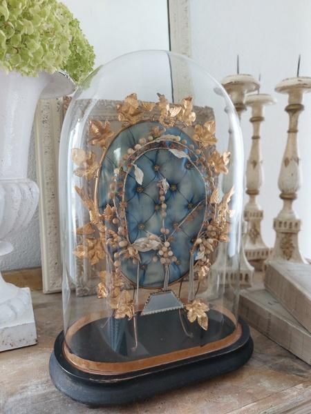 フランス製1900年代アンティークガラスドーム