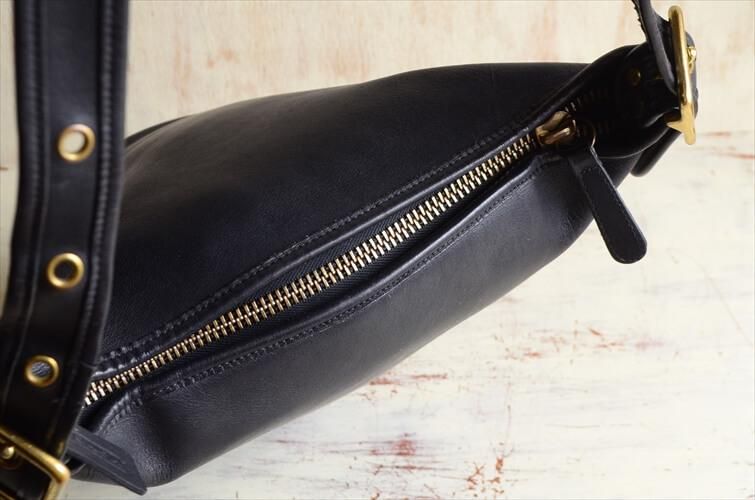 オールドCOACH バケツ型ダッフルバッグ 本革黒