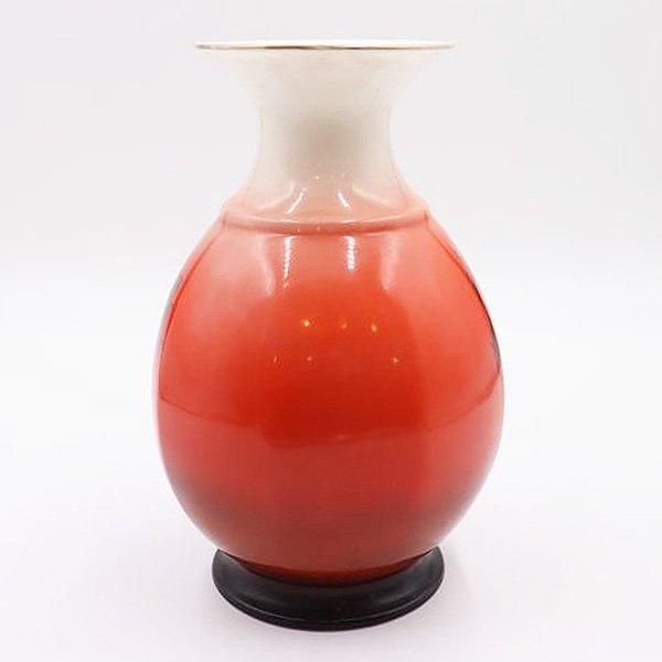 昭和レトロノリタケ花瓶 レッドグラデーション存在感
