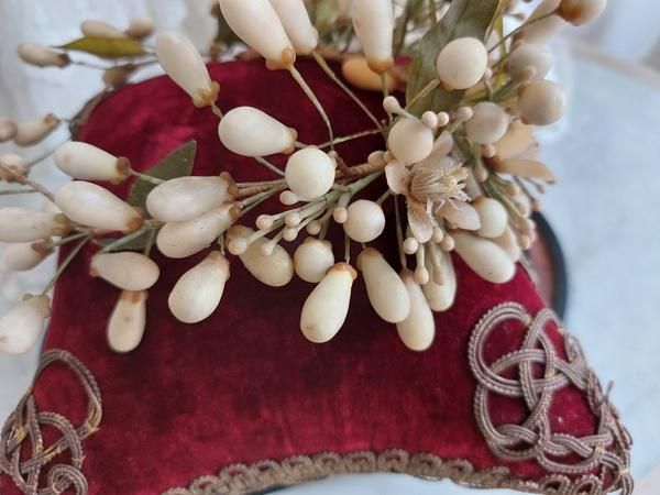 フランス製アンティークワックスフラワーティアラ