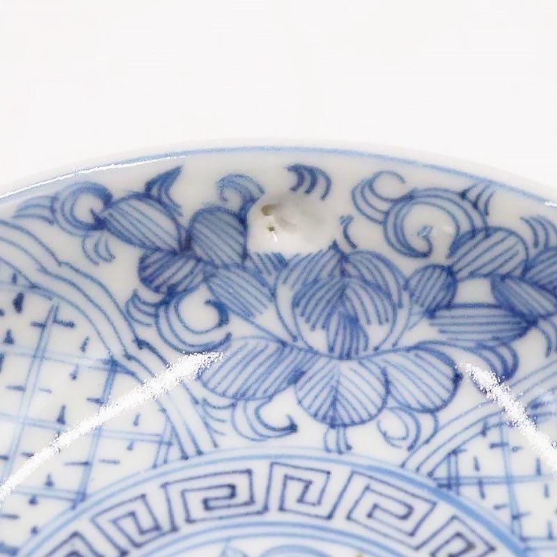 大正時代のやさしい花唐草豆皿 アンティーク美