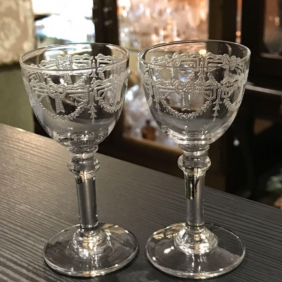 アンティークフランス製サンルイ可愛いリキュールグラス1936年以前の希少品