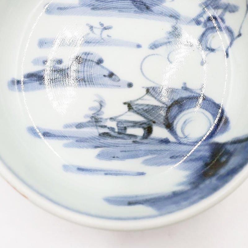 希少な明治時代の手描きアンティークなます皿