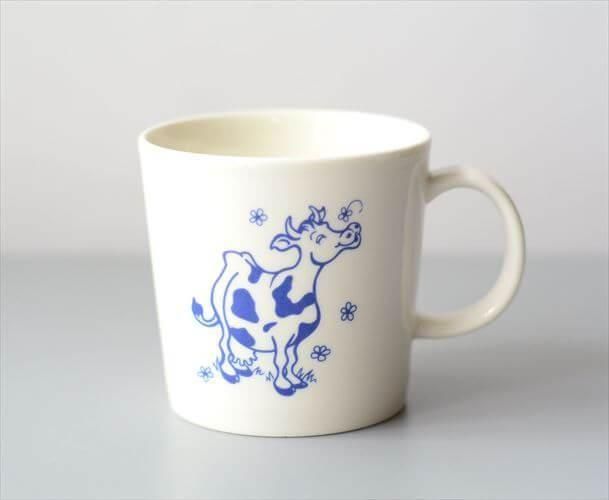 ヴィンテージフィンランド製陶器マグカップ お洒落なウシデザイン