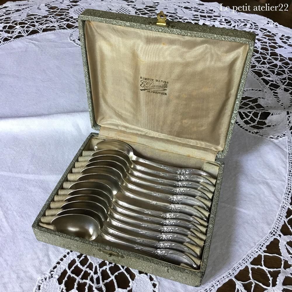 mio【Boulenger/アザミ】フランスアンティーク☆純銀P スプーン mio様