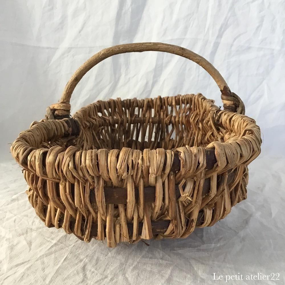 フランスアンティーク ピーナッツ型バスケット 44センチ