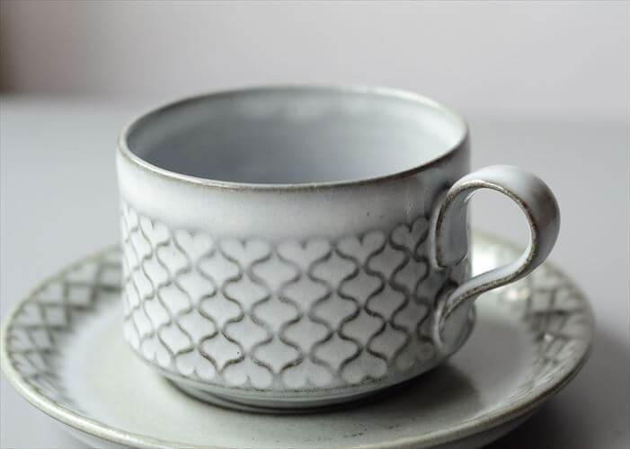 デンマーク製アンティークカップソーサー ハートモチーフ