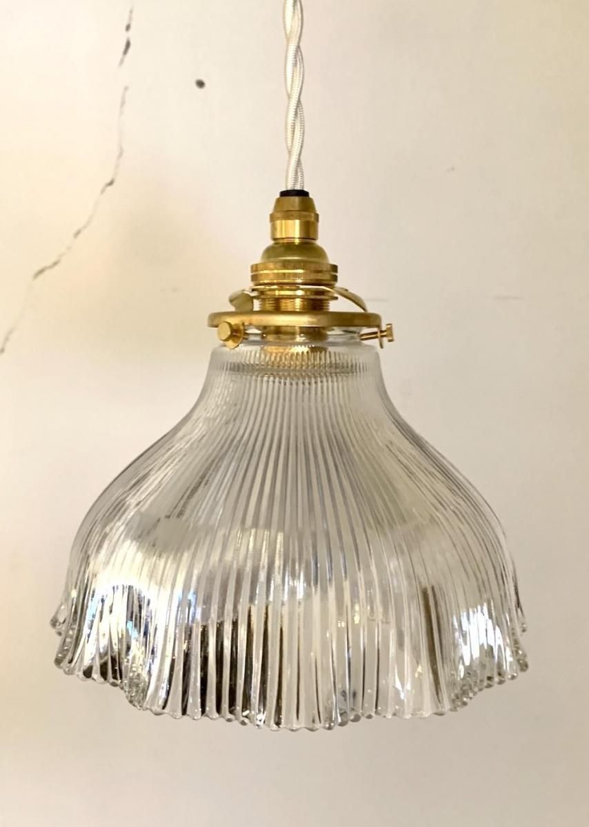 フランス アンティーク ガラスランプシェード クラシックな曲線美