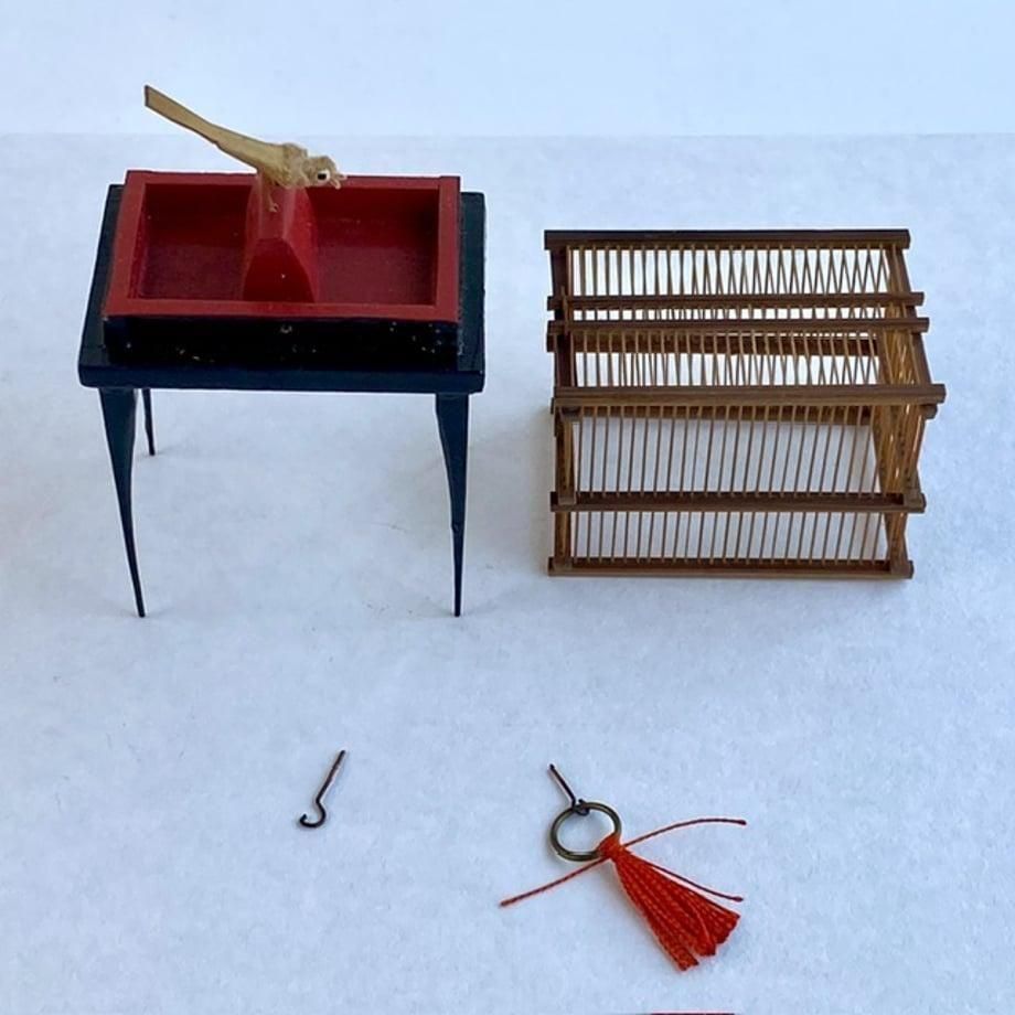 竹製 ミニチュア鳥かご 御殿籠 メジロ籠