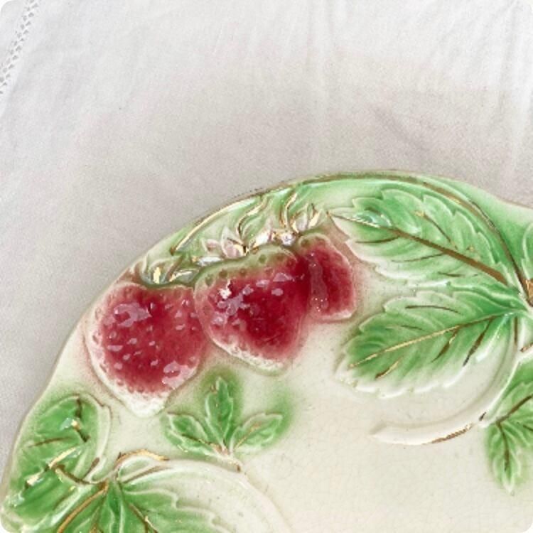フランス バルボティーヌ皿 イチゴ柄 陶磁器ヴィンテージ