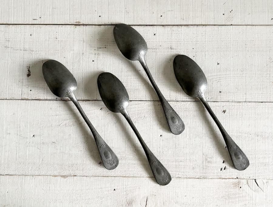 フランス アンティーク ピュータースプーン 4本セット