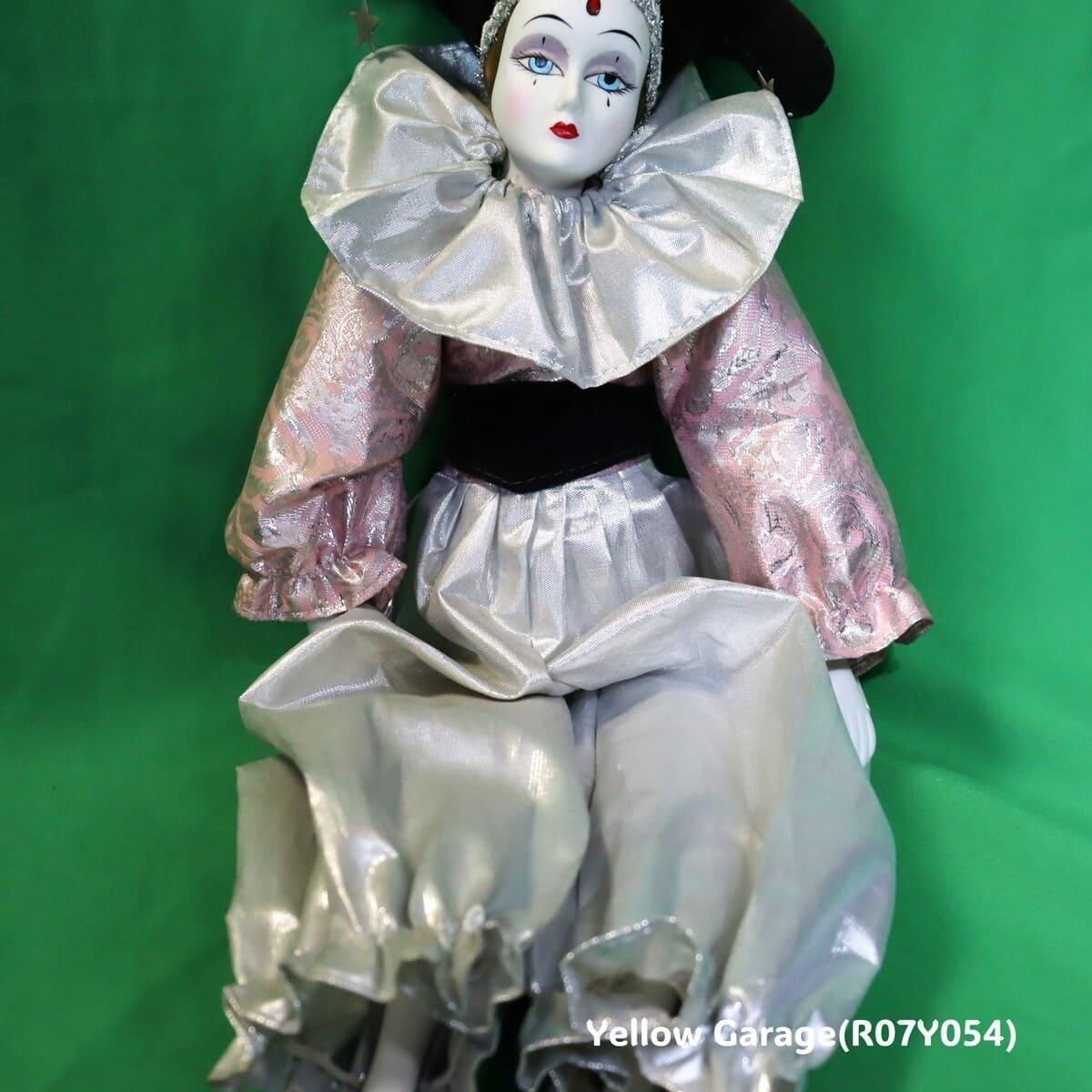 ヴィンテージ ピエロ風ポーセリン人形 45cm
