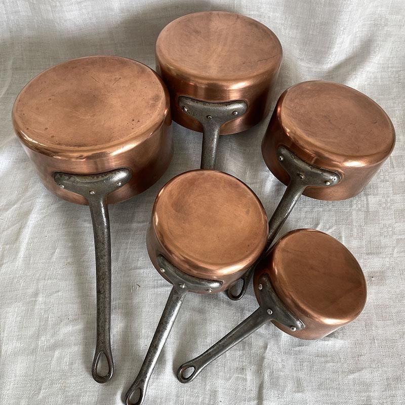 フランス本格派 銅製片手鍋 直径164mm 厚さ1mm