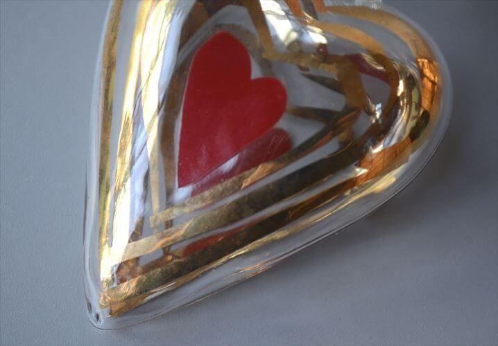 デンマーク製 Holmegaard ガラスハートオーナメント（8.8cm）北欧