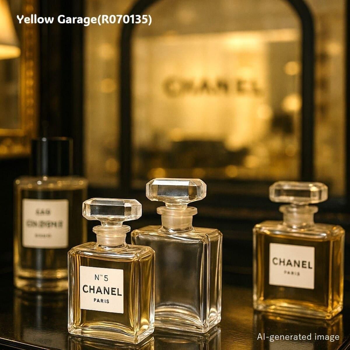 CHANEL ヴィンテージ香水ボトル 80mm｜刻印入りガラス製ミニパフューム
