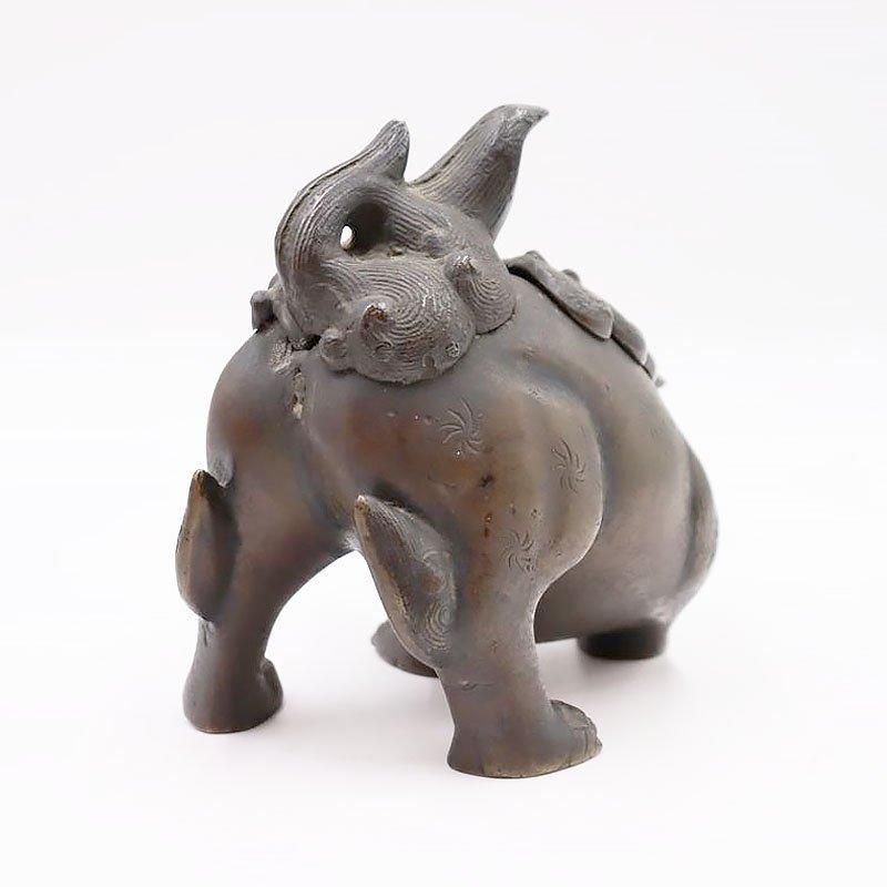 大正時代のアンティーク獅子香炉 重厚な存在感