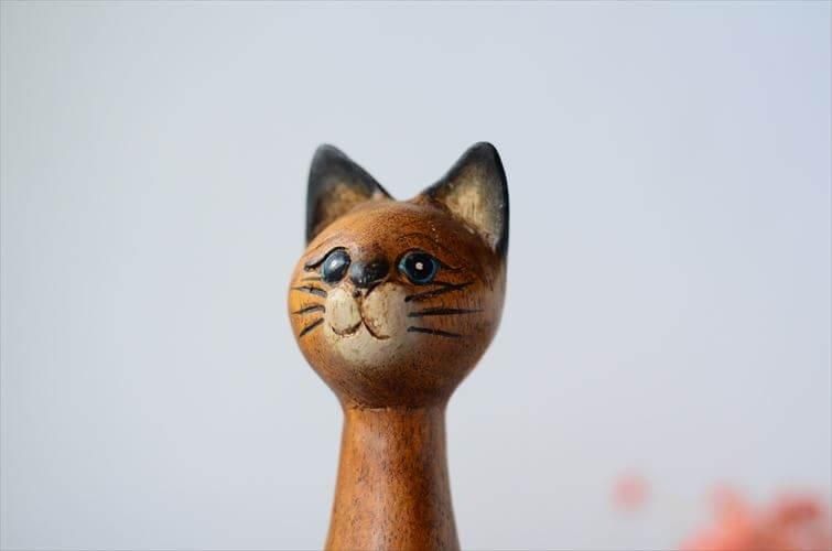 フランス 木製 猫 オブジェ ヴィンテージ インテリア