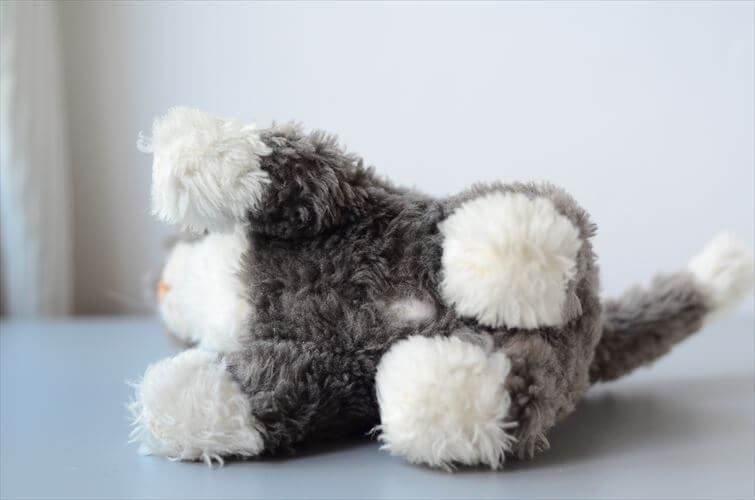 ヴィンテージ シュタイフ ドイツ製 グレーのネコ ぬいぐるみ