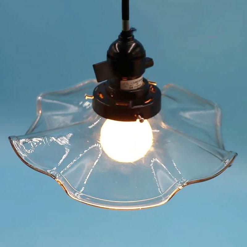 アンティーク 大正ロマン 電笠 ランプシェード クリアガラス