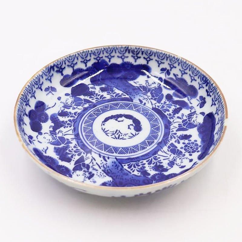 印判染付なます皿呉須藍色昭和初期アンティーク