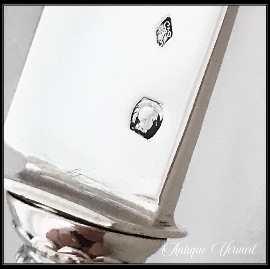 フランス銀器 白蝶貝 ハンドル 純銀950 ヴェルメイユ製 デザートナイフ