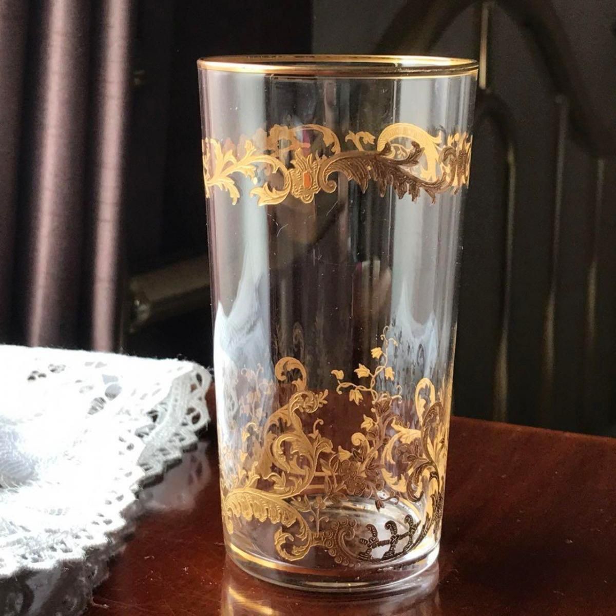アンティーク1936年前 サンルイミカド金彩タンブラー優雅な薔薇装飾
