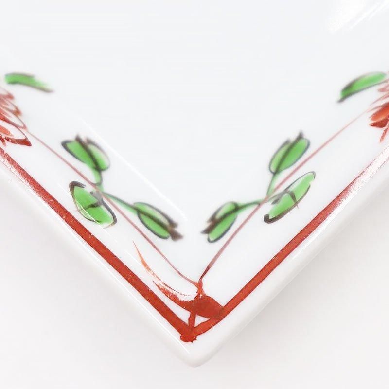 ヴィンテージ和食器 昭和時代の花柄角皿