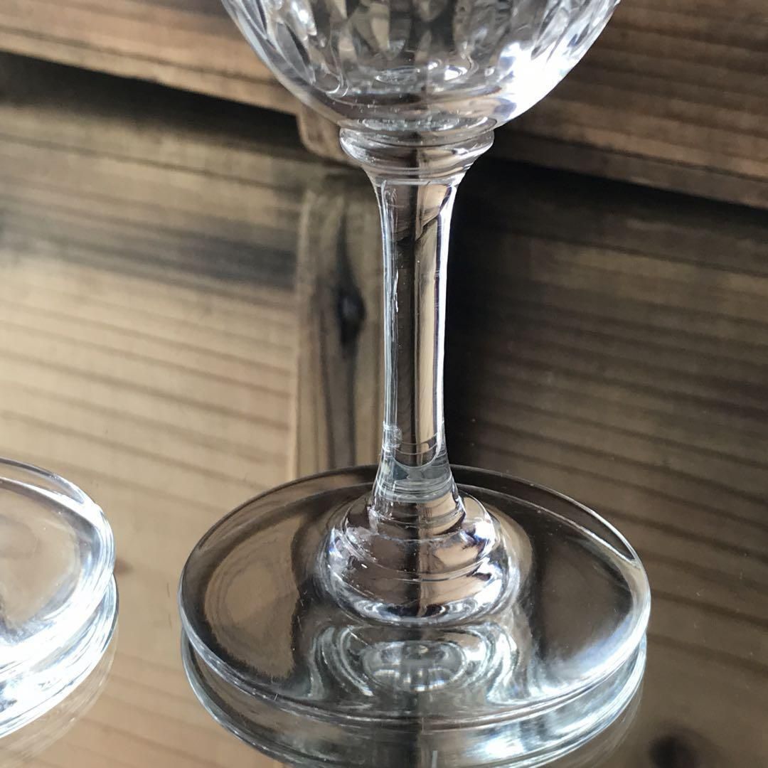 アンティークバカラ製1936年以前のクリスタルワイングラスペア