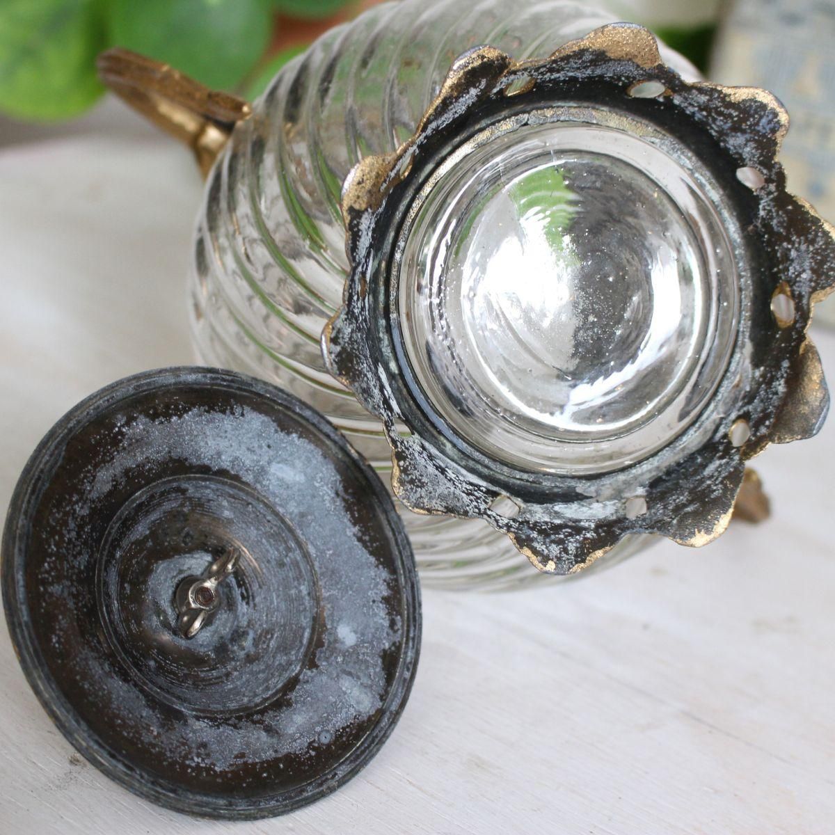 フランスアンティーク ナポレオン3世様式 モールガラスのシュガー