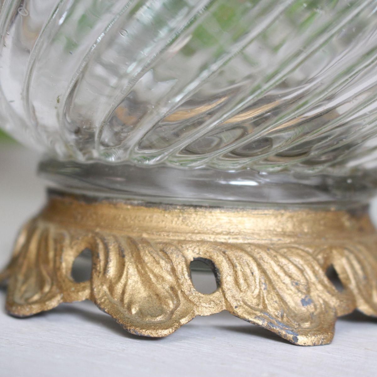 フランスアンティーク ナポレオン3世様式 モールガラスのシュガー