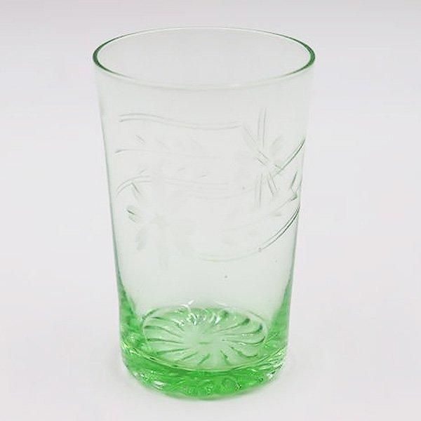 ウランガラス コップ グリーン 大正レトロ