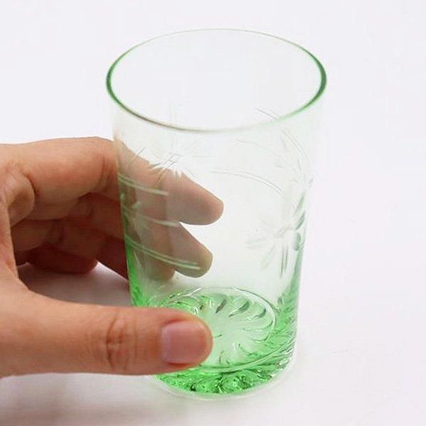 ウランガラス コップ グリーン 大正レトロ