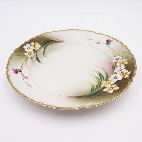 大正時代アンティークノリタケ金彩プレート海棠