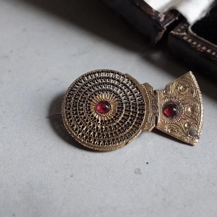 ジョージアン-ヴィクトリア時代 メタル 懐中時計パーツ ブローチ