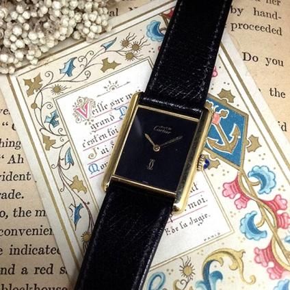 CARTIER,MUST TANK,カルティエ,マスト タンク,黒文字盤- JeJe PIANO