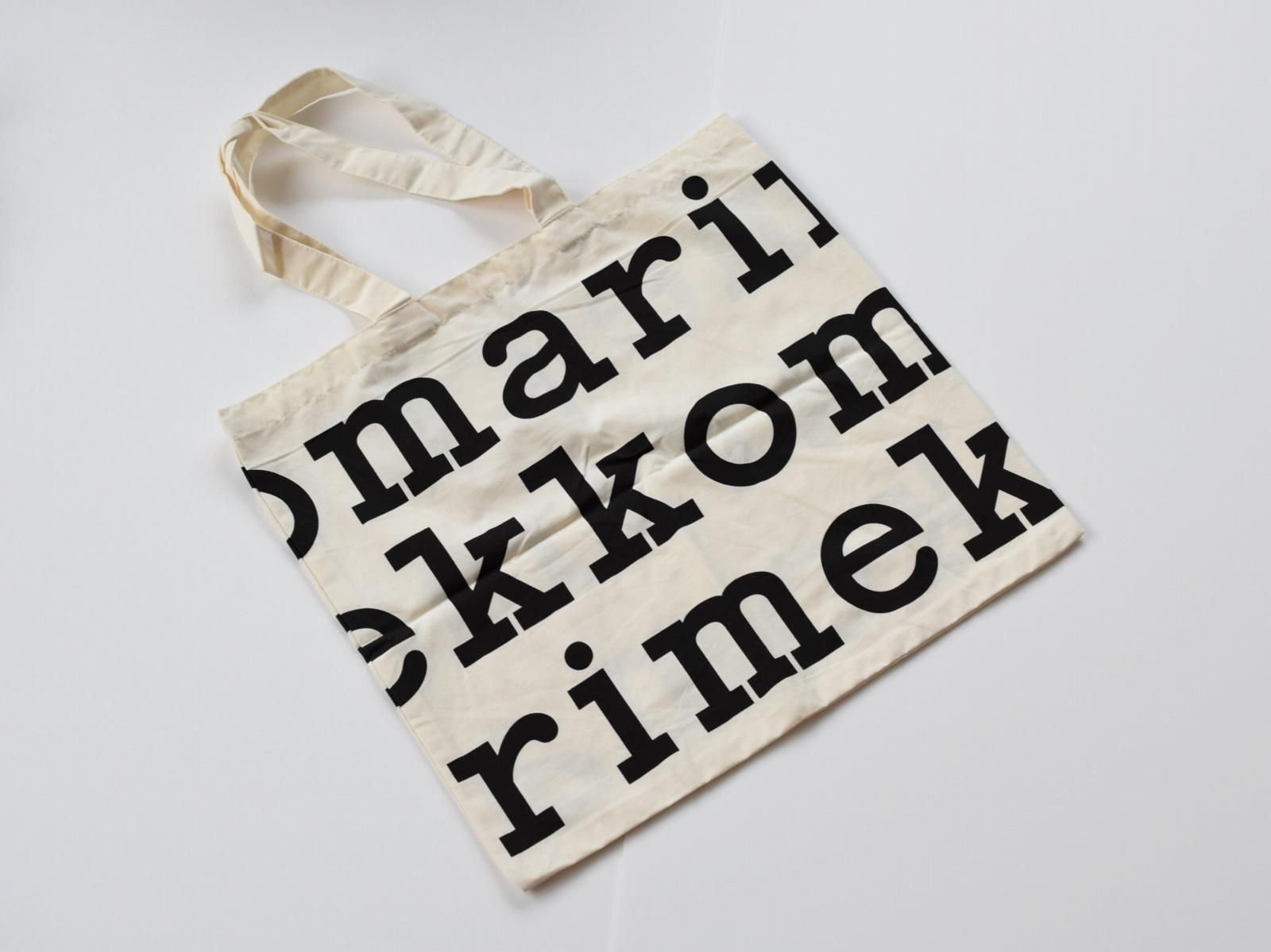 marimekko ノベルティ ロゴトートバッグ (ブラック) マリメッコ エコ