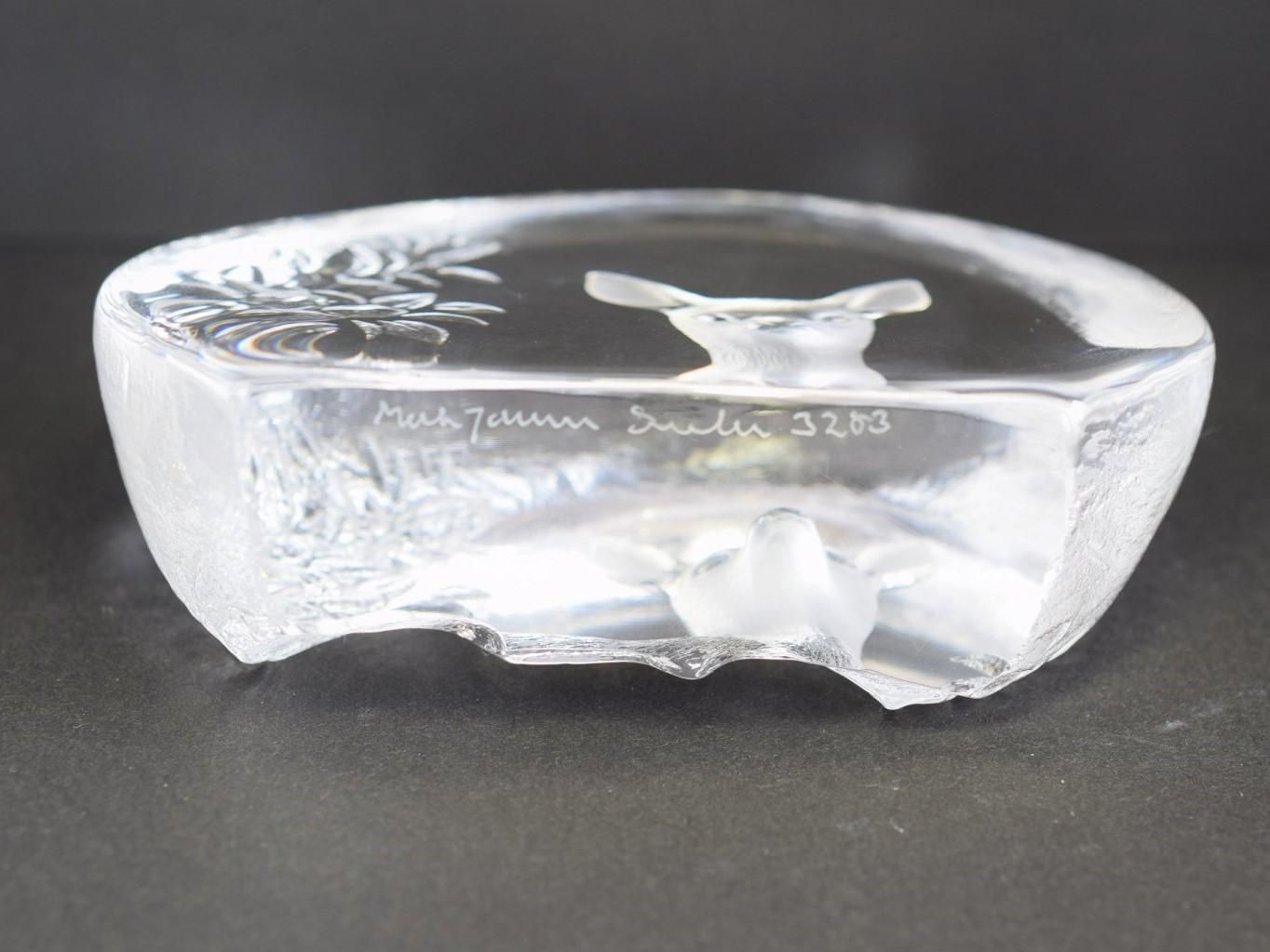 スウェーデン Mats Jonasson 鹿 クリスタル オブジェ マッツ